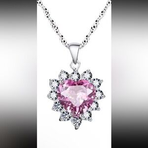 Heart-Shaped Pink Pendant Necklace